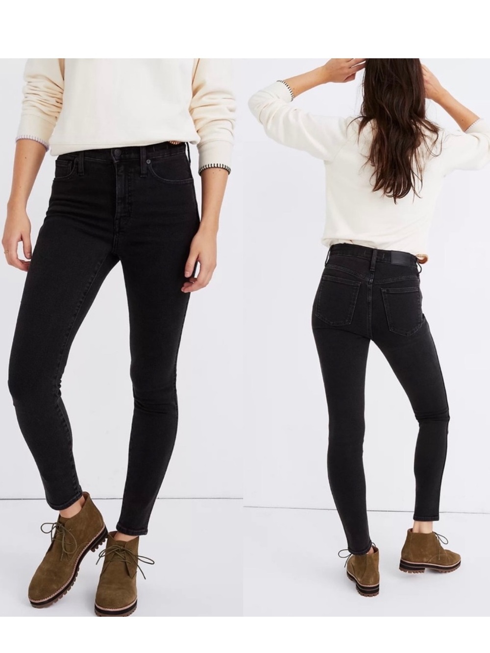 Madewell - 10inch High Rise Black Skinny jeans